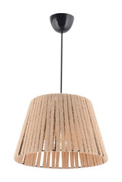 Opviq Lámpara de Araña Cone Jute Crema Metal y Yute, Tamaño Pantalla 30x30cm, Altura 65cm, Casquillo E27 Max 40W